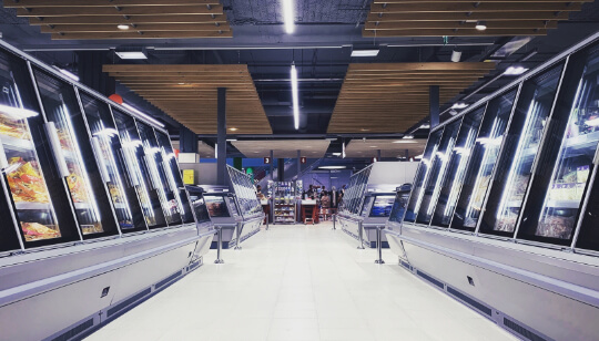 Grocery aisle.