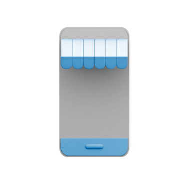 Icon representing storefront on a mobile device.
